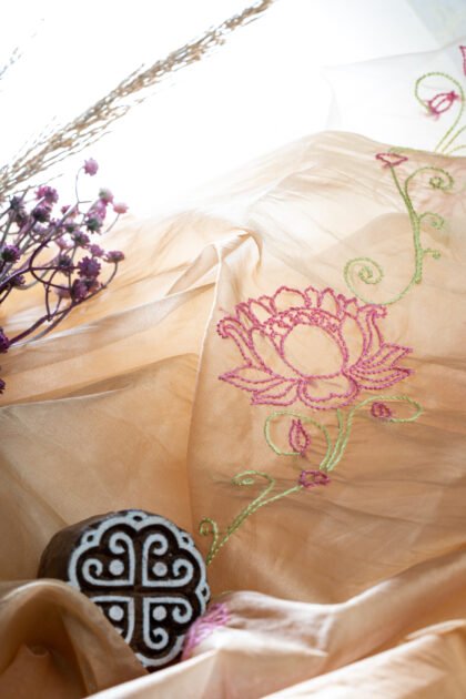 Floral Chikankari Saher Curtains