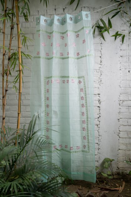 White Lotus Patterns Curtain
